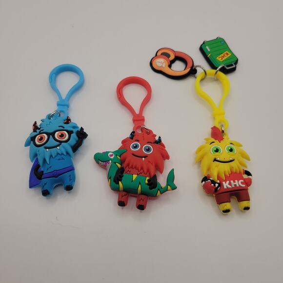 American Heart Association Kids Heart Challenge Lot 3 Characters Keychain Clip - Picture 1 of 4